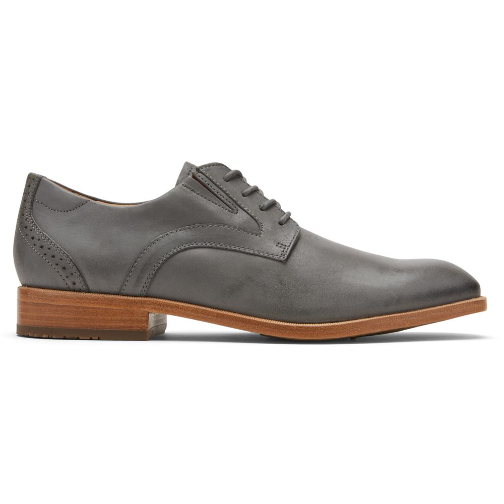 Sapatos Oxford Rockport Total Motion Office Plain Toe Homem - Cinzentas Escuro ( 238-THKWPG )
